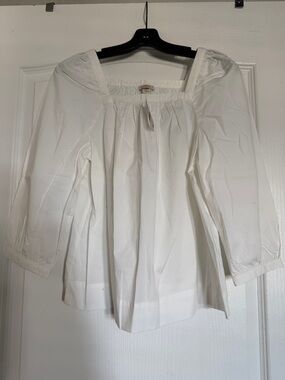J. Crew White Square-Neck Peasant Blouse - Women.